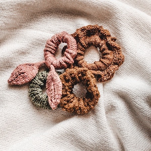 Scrunchie Knitting Pattern Set, Scrap Yarn Knitting, Lace Hair Tie Knitting Pattern, Easy Diy Scrunchie Pattern, Kids Knit Pattern