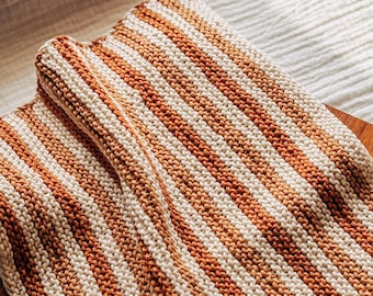 Beginner Kitchen Towel Knitting Pattern, Easy Farmhouse Tea Towel Knit Pattern, Simple Knit Dish Towel Pattern, Rustic Cotton Dishcloth