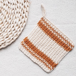 Farmhouse Striped Dishcloth Knitting Pattern, Eco-Friendly Kitchen Decor, Beginner Knit PDF, Easy Washcloth Knit Pattern, Simple Facecloth