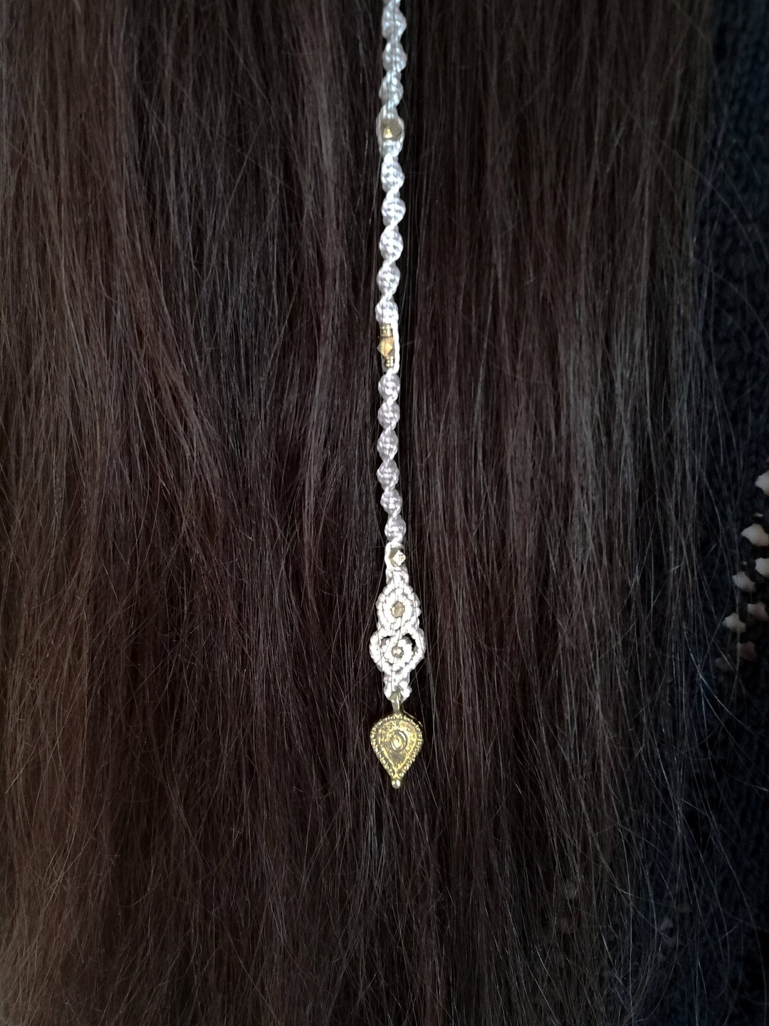 Macramé Hair Jewelry Lulu Hair Wrap Cream Colors