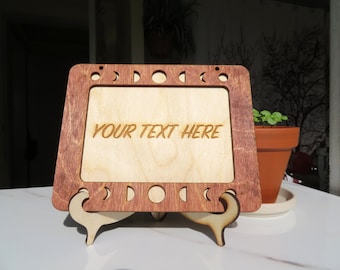 Letrero de cabaña con texto personalizado o letrero para el hogar: instrucciones para invitados - Marcos con fases lunares y hongos