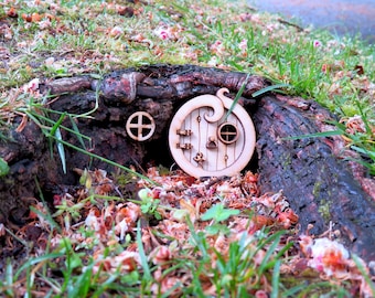 Puerta de hadas - Jardín de hadas mini - Kit de autoensamblaje de puerta de hadas tridimensional con hongo, aldaba y ventana.