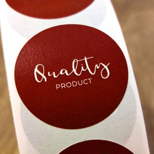 A partir de 2,50 euros: Autocolante de produto de qualidade - Autocolantes vermelhos com a inscrição "Produto de qualidade"