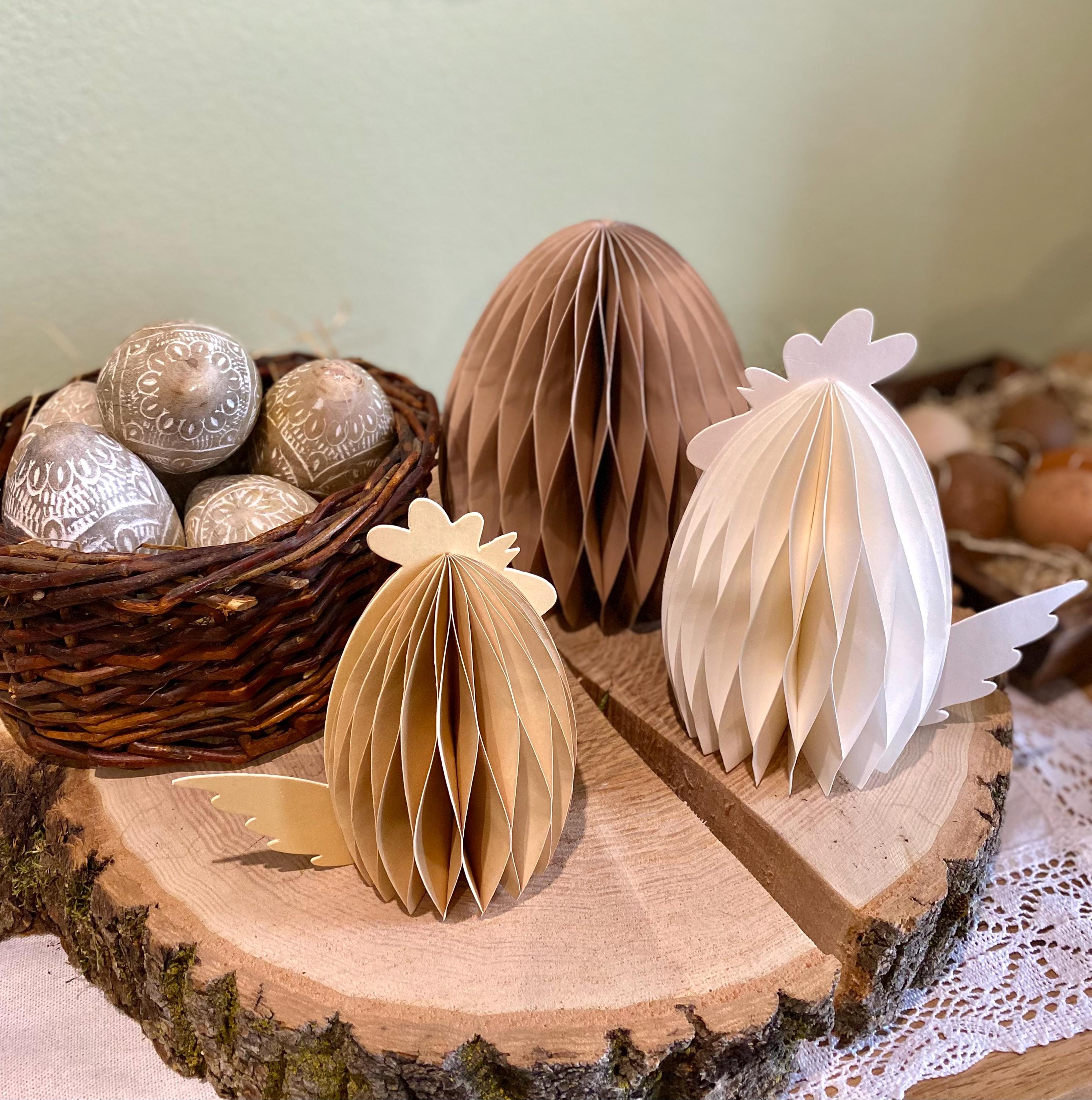 Evelay 8 Stück Wabenpapier-Ostereier – Hängedekoration Für Baum & Party (3x25 Cm, 5x10 Cm)