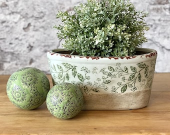 Planting bowl, flower bowl, flower pot, planter, ceramic, country house decor
