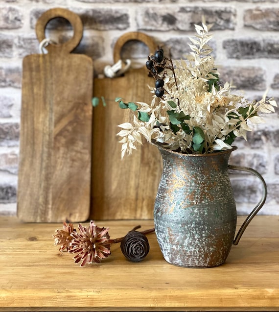 Krug Kanne Vase Metall Landhausstil Vintage Deko