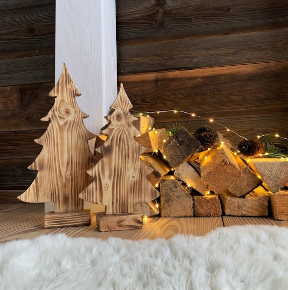 Lot De 10 Décorations D'arbre En Bois Vierges Pour Sapin De Noël Avec Ficelles Pour Noël, Loisirs Créatifs, Décoration De Cartes, Bricolage, Fête Faite à La Main, Bois Brut Naturel (couleur