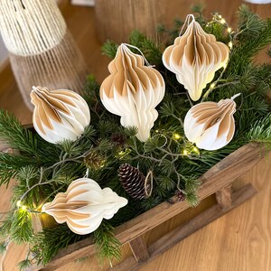 Christmas tree decorations, paper balls set, paper star, Christmas decorations, ornaments