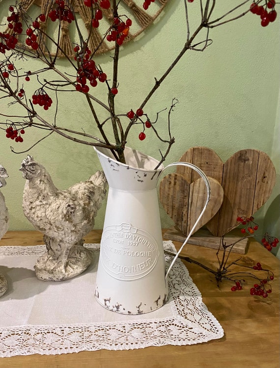 Kanne Krug Vase Zinkkanne Gartendeko Vintage Shabby Landhaus