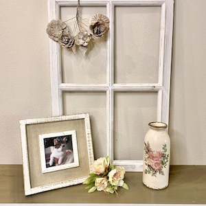 Fönsterram, dekorativ ram, vintage, shabby chic, lantlig inredning