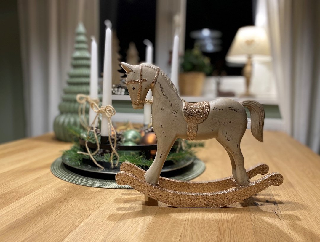 Schaukelpferd Weihnachten Advent Deko Antik Nostalgie Etsy.de