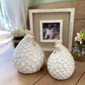 Chicken Rooster Figurines Ceramic Spring Decoration Country House Vintage Garden