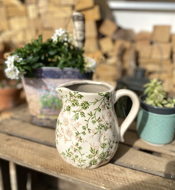Krug Vase Keramik Vintage Landhausstil Landhausdeko