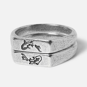 Koi Fish Stackers | Ying & Yang Sterling Silver 925 Handmade Unique Stacking Rings | Billie Jo