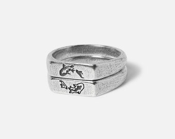 Koi Fish Stackers | Ying & Yang Sterling Silver 925 Handmade Unique Stacking Rings | Billie Jo