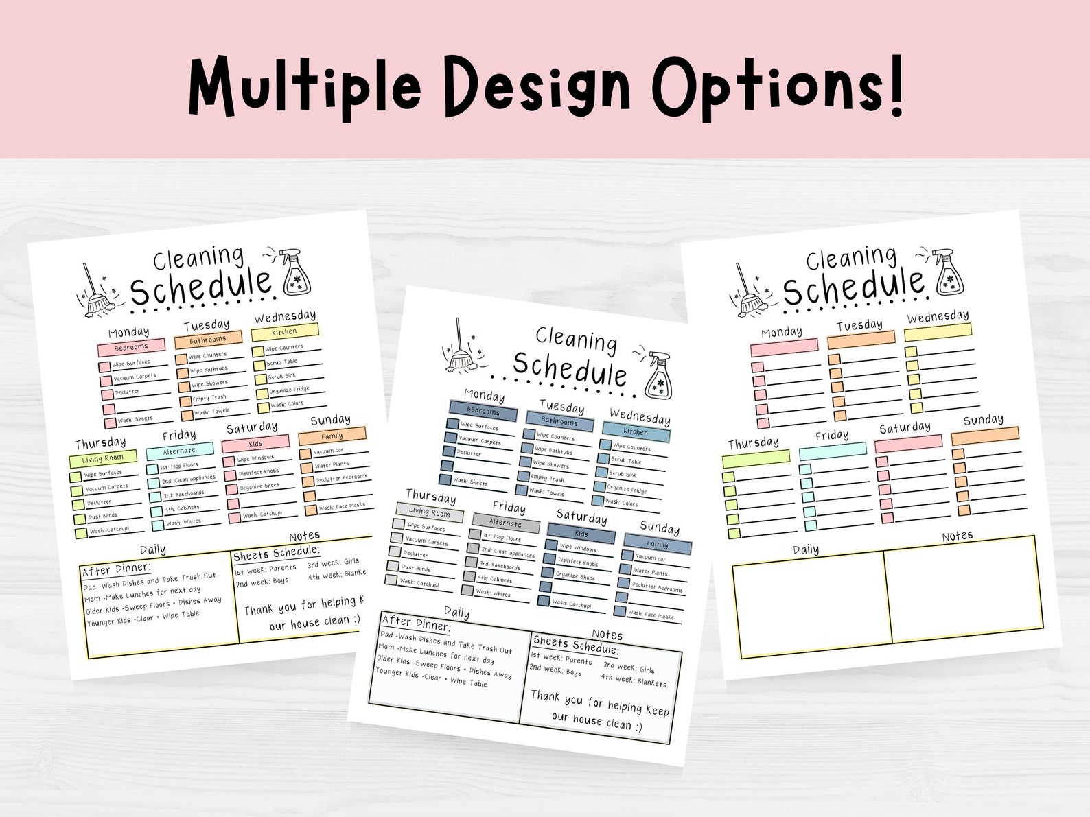 Cleaning Schedule Printable Simplify Your Cleaning Routine - Etsy UK