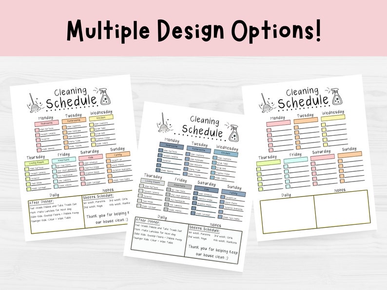 Cleaning Schedule Printable Simplify Your Cleaning Routine - Etsy UK