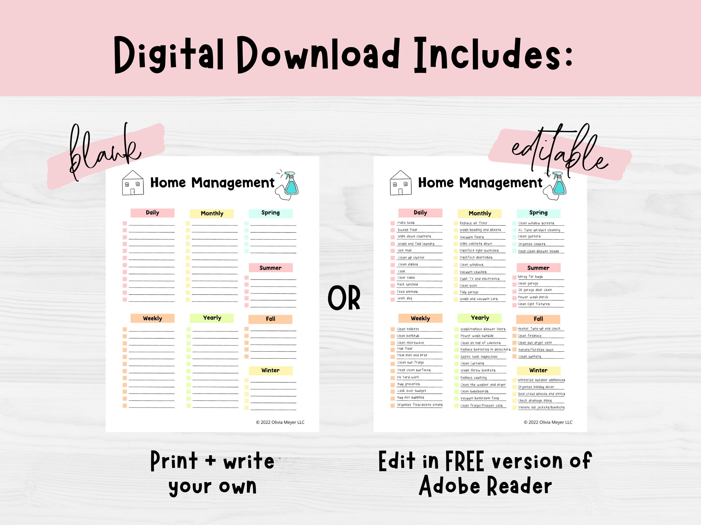Home Management Printable | Simplify Managing Your Home - Etsy