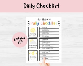 Tägliche Routine Printable | Kinder To Do Liste