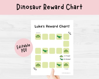 Beloningstabel dinosaurus | Bewerkbaar takenschema voor kinderen (pdf)
