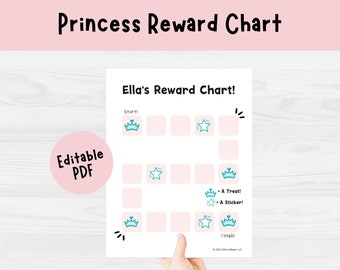 Princess Reward Chart | Children's Reward Chart, Potty Training Chart