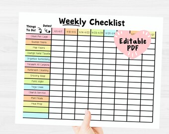 Weekly Checklist Printable