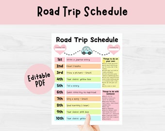 Road Trip Travel Activities for Kids | Editable PDF