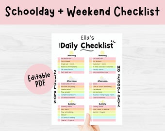 Kids Daily Schedule Checklist