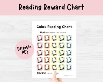 Kids Reading Reward Chart | Editable Reading Log (PDF)