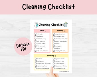 Cleaning Checklist | Cleaning Chart, Daily, Weekly, Monthly Cleaning Checklist