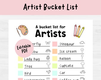 Bucketlist voor artiesten | Creatieve activiteiten voor kinderen | Scherm gratis