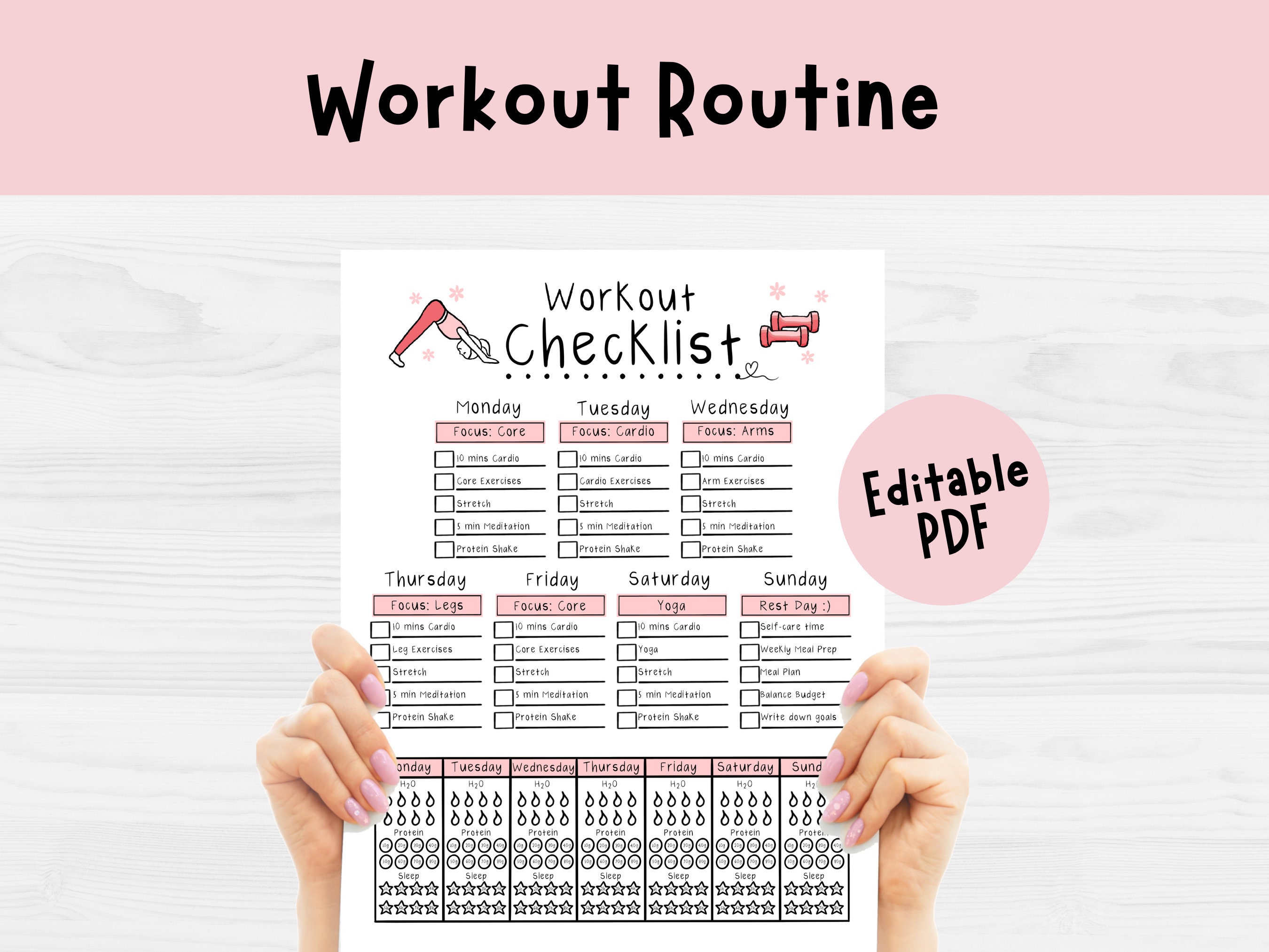Workout Routine Chart Organize Workout Plan | Editable Workout Routine Chart | Fitness Log - Etsy