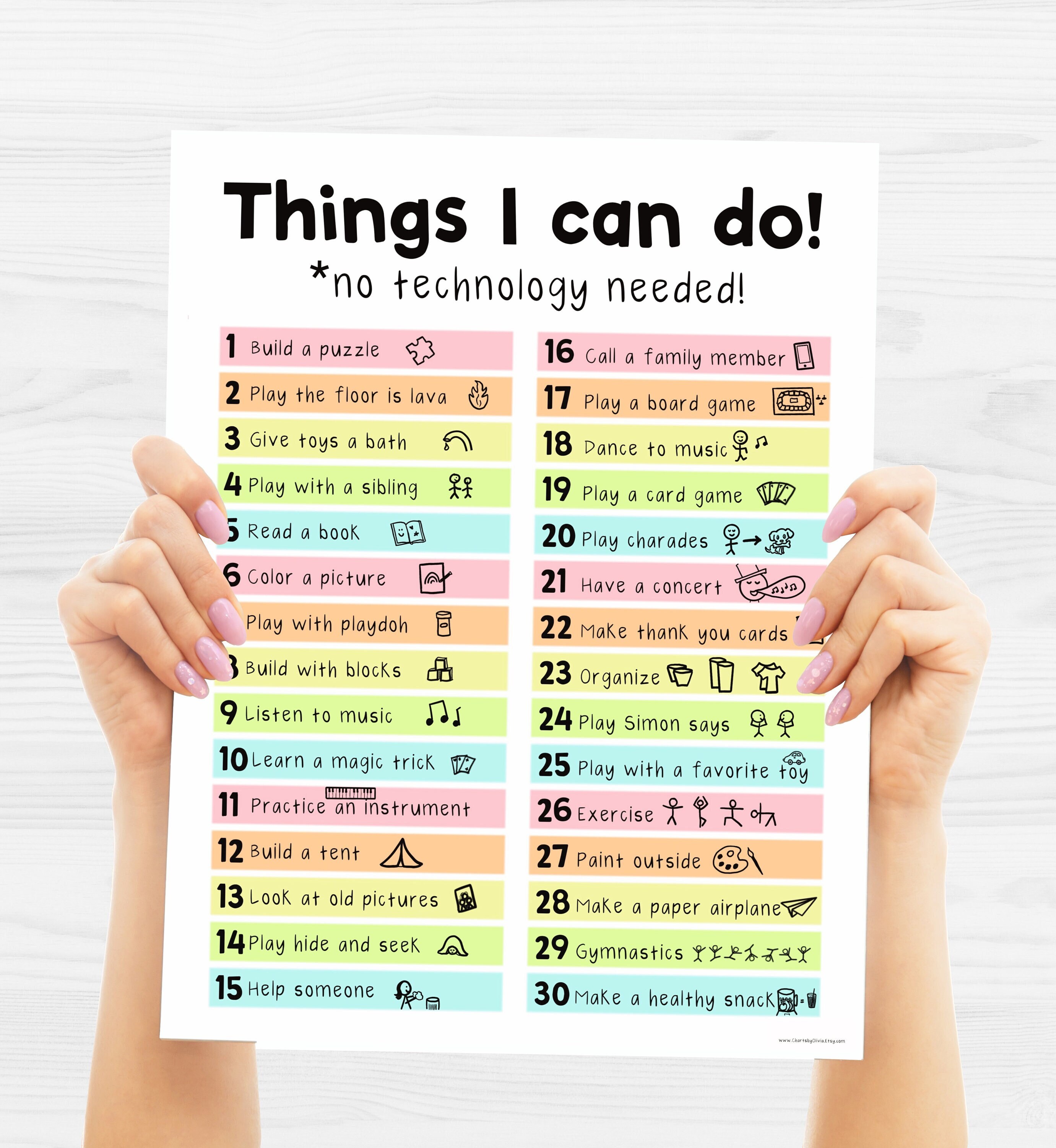 Play Routine Chart for Kids Editable PDF - Etsy
