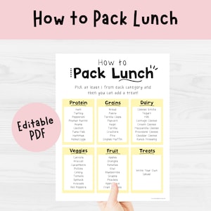 School Lunch Printable | Eat the Rainbow | Kids Nutrition, Healthy Food, Healthy Lunch Ideas, Kids Lunchbox Printable