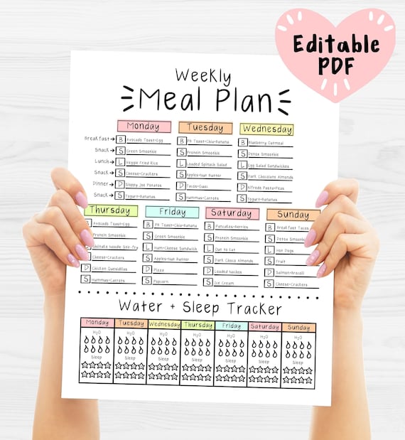 Weekly Meal Plan Printable