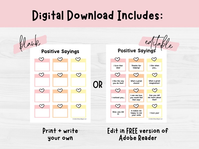 Positive Sayings Poster, Classroom Affirmations (editable PDF) - Etsy