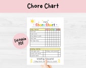Editable Kids Chore Chart | Printable PDF