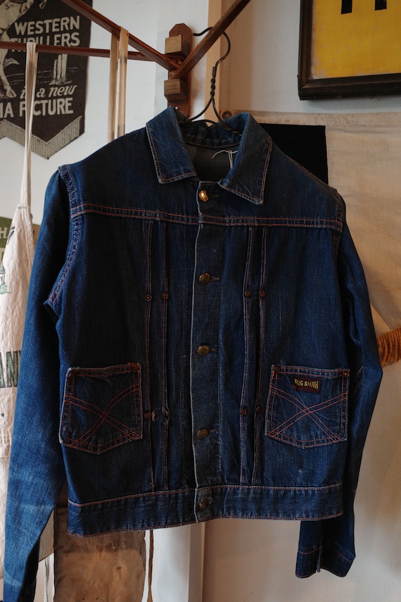 Vintage BIG SMITH Denim Jacket 1950s 50s Jeans Indigo Workwear