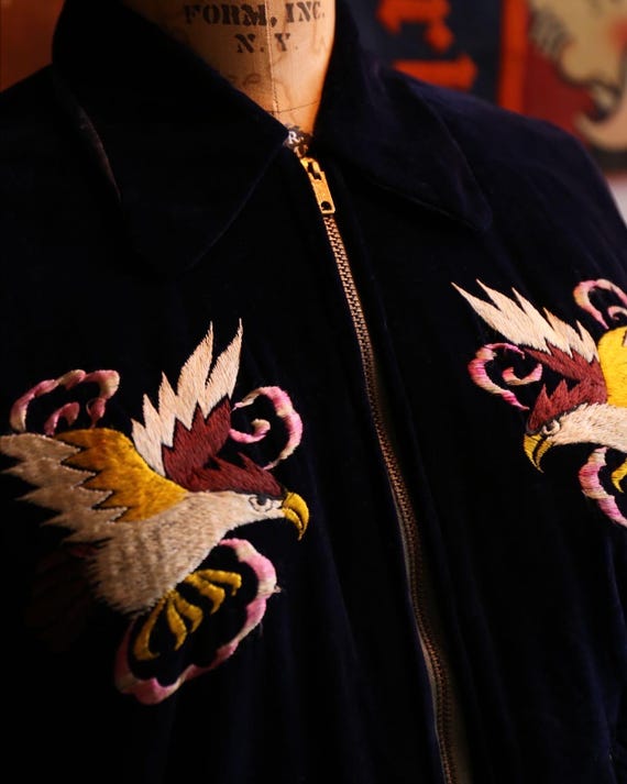 ジャケット・アウター 50s souvenir jacket velveteen Late 1950s Style Velveteen Souvenir Jacket “MOUNTAIN GOAT