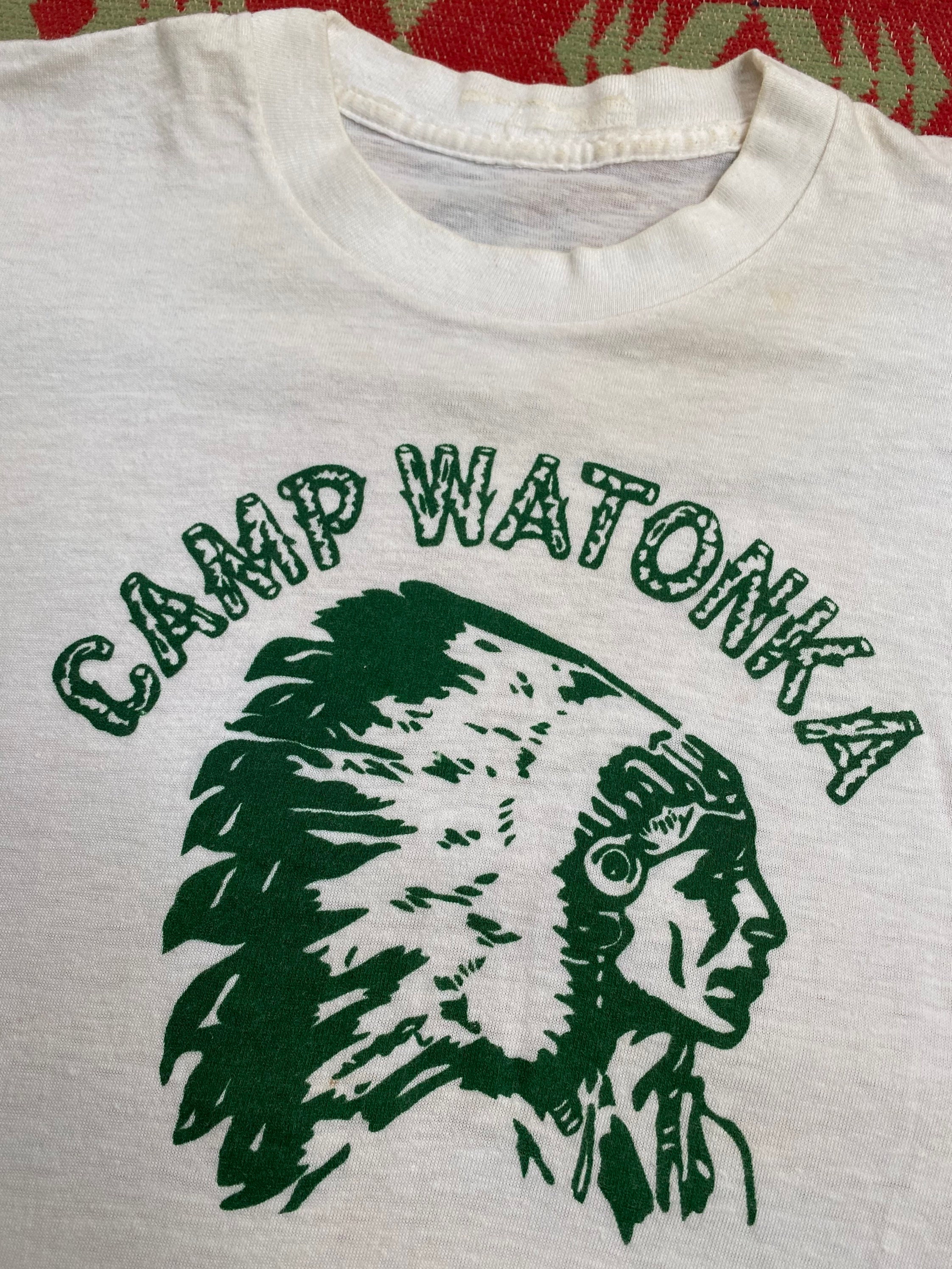 Vintage 1950 60s Camp Watonka Indian Head T Shirt Etsy