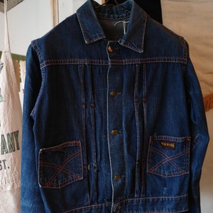 Vintage BIG SMITH Denim Jacket 1950s 50s Jeans indigo workwear sanforized