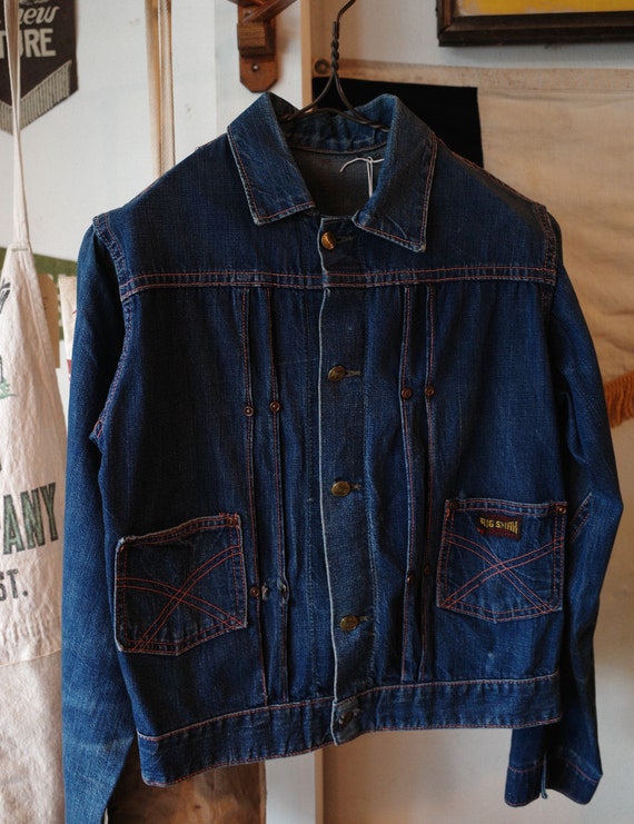 Vintage BIG SMITH Denim Jacket 1950s 50s Jeans in… - image 1