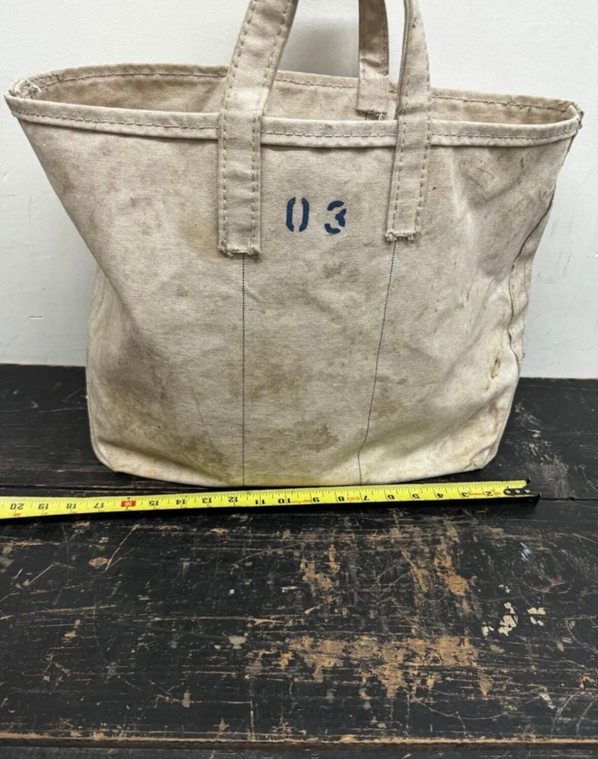 Vintage Tote Bag Coal White Blue Stenciled Sturdy - Etsy Vintage Tote Bag Coal White Blue Stenciled Sturdy - Etsy