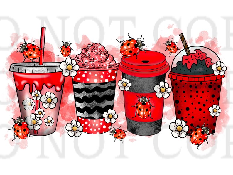 Ladybug Coffee Ready to Press Sublimation Transfer Etsy