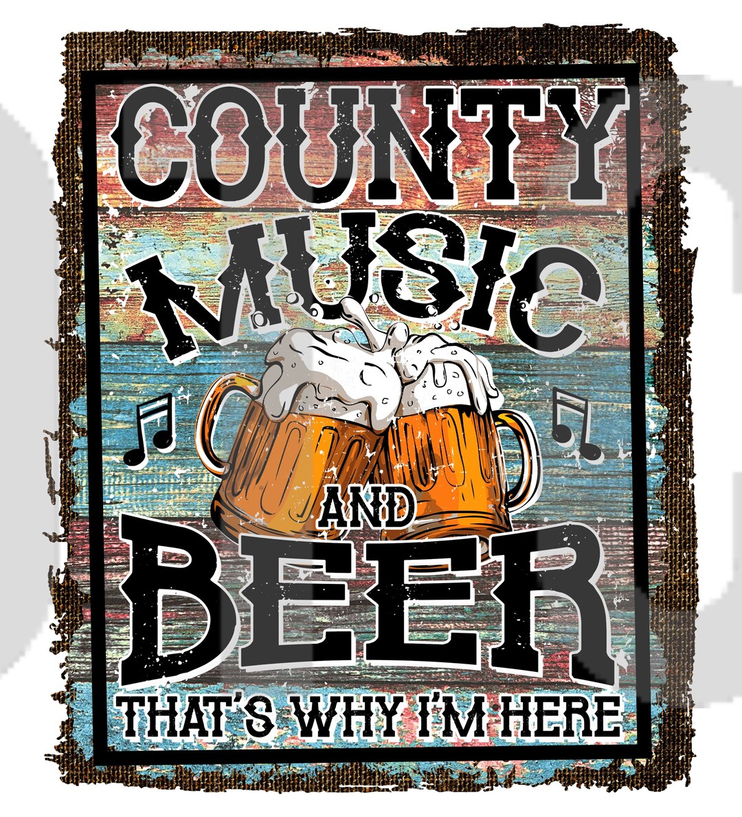 Country Music / Beer Ready to Press Sublimation Transfer Etsy