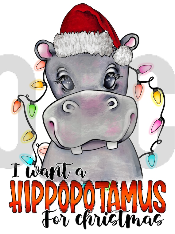 I Want a Hippo / Christmas Ready to Press Sublimation Transfer 