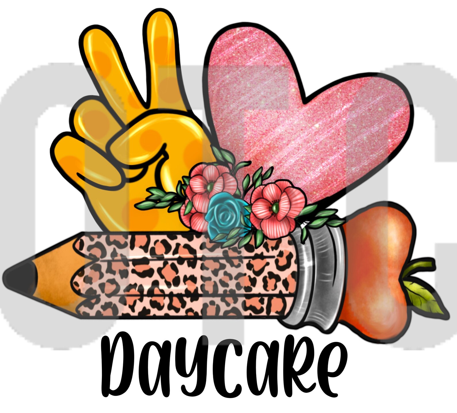 Peace Love Daycare Ready to Press Sublimation Transfer Etsy