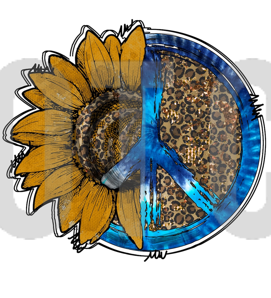 Sunflower Peace Sign Ready to Press Sublimation Transfer Etsy