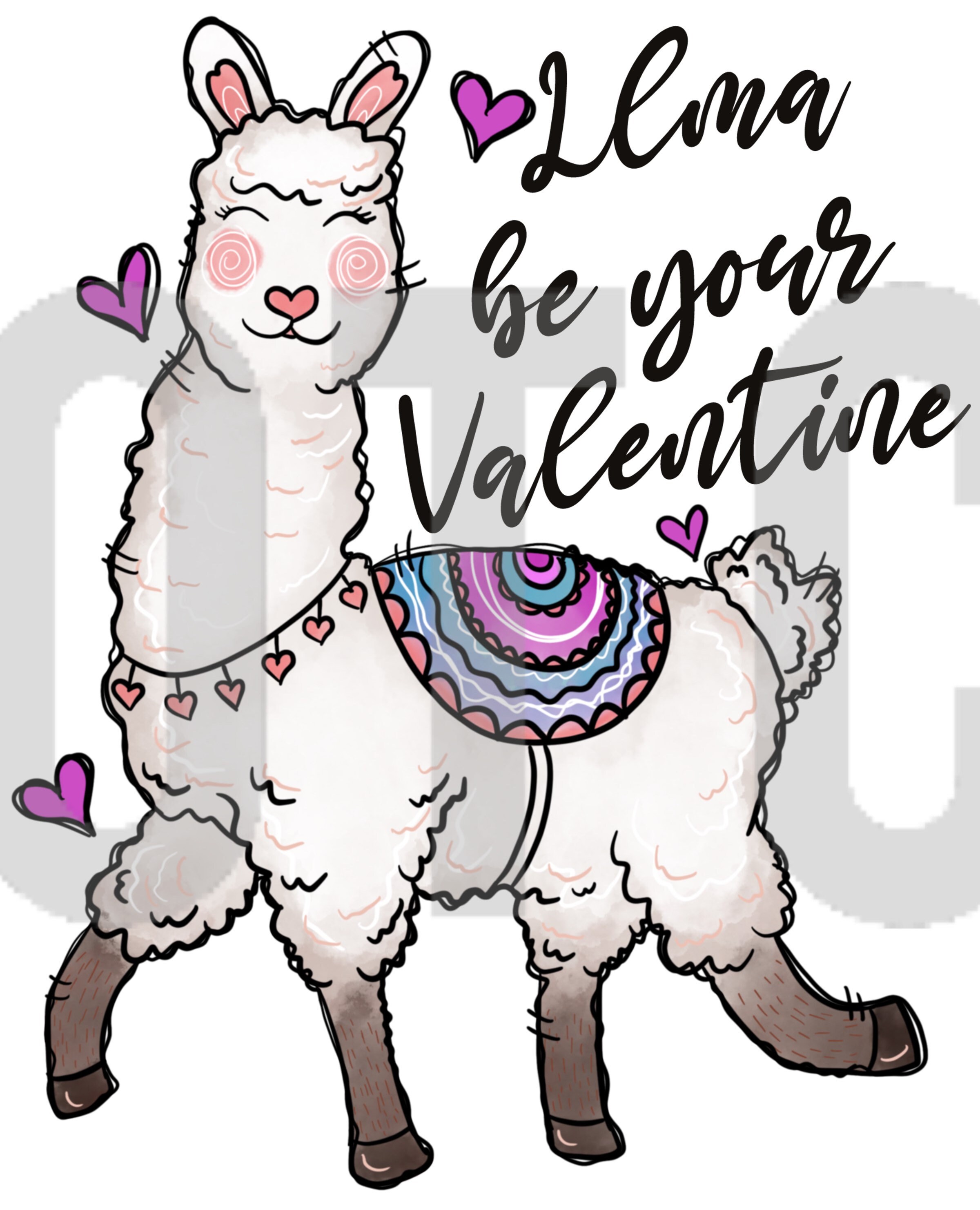 Llama Be Your Valentine Cute Sublimation Transfer Ready to Press Heat Transfer Valentines Day Llama Be Your Valentine Cute Sublimation Transfer Ready to Press Heat Transfer Valentines Day