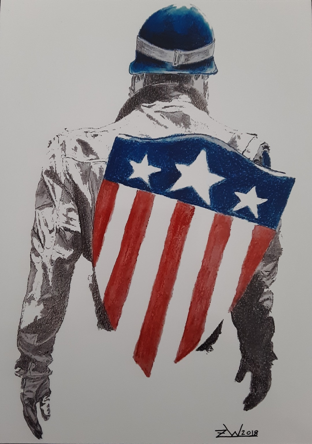 Captain America World War Two era Steve Rogers 5x7 Print Etsy captain-america-world-war-two-era-steve-rogers-5x7-print-etsy